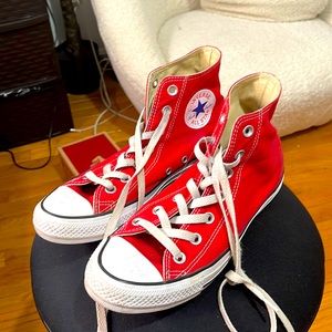 Red high top converse